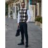 COOFANDY Men’s Sleeveless V Neck Pullover Sweater Slim Fit Casual Argyle Sweater Vest(Black)