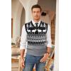 COOFANDY Men’s Sleeveless V Neck Pullover Sweater Slim Fit Casual Argyle Sweater Vest(Christmas Elk – Grey)