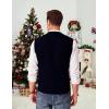 COOFANDY Men’s Sleeveless V Neck Pullover Sweater Slim Fit Casual Argyle Sweater Vest(Colorful Christmas Tree)