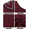 COOFANDY Men’s Sleeveless V Neck Pullover Sweater Slim Fit Casual Argyle Sweater Vest(Dark Red)