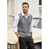COOFANDY Men’s Sleeveless V Neck Pullover Sweater Slim Fit Casual Argyle Sweater Vest(Gray)