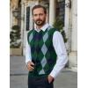 COOFANDY Men’s Sleeveless V Neck Pullover Sweater Slim Fit Casual Argyle Sweater Vest(Green)