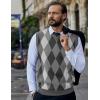 COOFANDY Men’s Sleeveless V Neck Pullover Sweater Slim Fit Casual Argyle Sweater Vest(Grey)