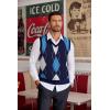 COOFANDY Men’s Sleeveless V Neck Pullover Sweater Slim Fit Casual Argyle Sweater Vest(Gw263 Blue and Gray Plaid)