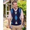 COOFANDY Men’s Sleeveless V Neck Pullover Sweater Slim Fit Casual Argyle Sweater Vest(Gw263 Blue and Gray Plaid)