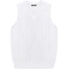 COOFANDY Men’s Sleeveless V Neck Pullover Sweater Slim Fit Casual Argyle Sweater Vest(White)