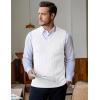 COOFANDY Men’s Sleeveless V Neck Pullover Sweater Slim Fit Casual Argyle Sweater Vest(White)