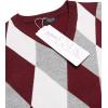 COOFANDY Men’s Sleeveless V Neck Pullover Sweater Slim Fit Casual Argyle Sweater Vest(Wine Red)