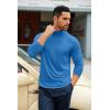 COOFANDY Men’s Slim Fit Basic Turtleneck T-Shirt Long Sleeve Solid T Shirts Casual Knit Pullover Thermal Tops(1 Pack- Blue)