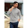 COOFANDY Men’s Slim Fit Basic Turtleneck T-Shirt Long Sleeve Solid T Shirts Casual Knit Pullover Thermal Tops(2 Pack(black+light Grey))