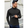 COOFANDY Men’s Slim Fit Basic Turtleneck T-Shirt Long Sleeve Solid T Shirts Casual Knit Pullover Thermal Tops(2 Pack(black+light Grey))