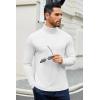 COOFANDY Men’s Slim Fit Basic Turtleneck T-Shirt Long Sleeve Solid T Shirts Casual Knit Pullover Thermal Tops(2 Pack(black+white))