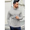COOFANDY Men’s Slim Fit Basic Turtleneck T-Shirt Long Sleeve Solid T Shirts Casual Knit Pullover Thermal Tops(2 Pack(navy Blue+light Grey))