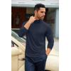 COOFANDY Men’s Slim Fit Basic Turtleneck T-Shirt Long Sleeve Solid T Shirts Casual Knit Pullover Thermal Tops(2 Pack(navy Blue+light Grey))