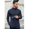 COOFANDY Men’s Slim Fit Basic Turtleneck T-Shirt Long Sleeve Solid T Shirts Casual Knit Pullover Thermal Tops(2 Pack(navy Blue+wine Red))
