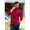 COOFANDY Men’s Slim Fit Basic Turtleneck T-Shirt Long Sleeve Solid T Shirts Casual Knit Pullover Thermal Tops(2 Pack(navy Blue+wine Red))