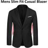 COOFANDY Men’s Slim Fit Casual Blazers Lightweight Sport Coats One Button Suit Jackets(Black)