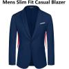COOFANDY Men’s Slim Fit Casual Blazers Lightweight Sport Coats One Button Suit Jackets(Blue)