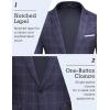 COOFANDY Men’s Slim Fit Casual Blazers Lightweight Sport Coats One Button Suit Jackets(Dark Blue – Plaid Blazer)