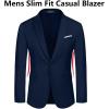 COOFANDY Men’s Slim Fit Casual Blazers Lightweight Sport Coats One Button Suit Jackets(Dark Blue)