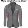COOFANDY Men’s Slim Fit Casual Blazers Lightweight Sport Coats One Button Suit Jackets(Dark Charcoal)