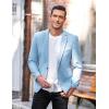COOFANDY Men’s Slim Fit Casual Blazers Lightweight Sport Coats One Button Suit Jackets(Light Blue)