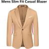 COOFANDY Men’s Slim Fit Casual Blazers Lightweight Sport Coats One Button Suit Jackets(Light Khaki)