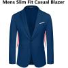 COOFANDY Men’s Slim Fit Casual Blazers Lightweight Sport Coats One Button Suit Jackets(Navy Blue)