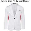 COOFANDY Men’s Slim Fit Casual Blazers Lightweight Sport Coats One Button Suit Jackets(White)