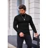 COOFANDY Men’s Slim Fit Mock Turtleneck Pullover Sweater Casual Basic Knitted Thermal Sweaters(01-black)