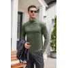 COOFANDY Men’s Slim Fit Mock Turtleneck Pullover Sweater Casual Basic Knitted Thermal Sweaters(Army Green)