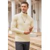 COOFANDY Men’s Slim Fit Mock Turtleneck Pullover Sweater Casual Basic Knitted Thermal Sweaters(Beige)