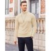 COOFANDY Men’s Slim Fit Mock Turtleneck Pullover Sweater Casual Basic Knitted Thermal Sweaters(Beige)