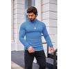 COOFANDY Men’s Slim Fit Mock Turtleneck Pullover Sweater Casual Basic Knitted Thermal Sweaters(Blue)