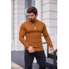 COOFANDY Men’s Slim Fit Mock Turtleneck Pullover Sweater Casual Basic Knitted Thermal Sweaters(Brown)