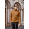 COOFANDY Men’s Slim Fit Mock Turtleneck Pullover Sweater Casual Basic Knitted Thermal Sweaters(Caramel)