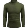 COOFANDY Men’s Slim Fit Mock Turtleneck Pullover Sweater Casual Basic Knitted Thermal Sweaters(Deep Army Green)