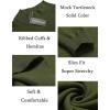 COOFANDY Men’s Slim Fit Mock Turtleneck Pullover Sweater Casual Basic Knitted Thermal Sweaters(Deep Army Green)