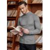 COOFANDY Men’s Slim Fit Mock Turtleneck Pullover Sweater Casual Basic Knitted Thermal Sweaters(Grey)