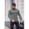 COOFANDY Men’s Slim Fit Mock Turtleneck Pullover Sweater Casual Basic Knitted Thermal Sweaters(Grey)