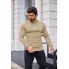 COOFANDY Men’s Slim Fit Mock Turtleneck Pullover Sweater Casual Basic Knitted Thermal Sweaters(Khaki)