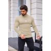 COOFANDY Men’s Slim Fit Mock Turtleneck Pullover Sweater Casual Basic Knitted Thermal Sweaters(Light Apricot)