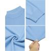 COOFANDY Men’s Slim Fit Mock Turtleneck Pullover Sweater Casual Basic Knitted Thermal Sweaters(Light Blue)