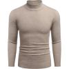 COOFANDY Men’s Slim Fit Mock Turtleneck Pullover Sweater Casual Basic Knitted Thermal Sweaters(Light Khaki)
