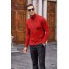 COOFANDY Men’s Slim Fit Mock Turtleneck Pullover Sweater Casual Basic Knitted Thermal Sweaters(Red)