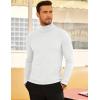 COOFANDY Men’s Slim Fit Mock Turtleneck Pullover Sweater Casual Basic Knitted Thermal Sweaters(White)