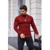 COOFANDY Men’s Slim Fit Mock Turtleneck Pullover Sweater Casual Basic Knitted Thermal Sweaters(Wine Red)