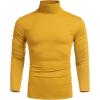 COOFANDY Men’s Slim Fit Mock Turtleneck Pullover Sweater Casual Basic Knitted Thermal Sweaters(Yellow)