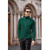 COOFANDY Men’s Slim Fit Turtleneck Cotton T Shirts Casual Long Sleeve Basic Tops Lightweight Pullover Sweater(Dark Green)