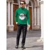 COOFANDY Men’s Slim Fit Turtleneck Cotton T Shirts Casual Long Sleeve Basic Tops Lightweight Pullover Sweater(Green Santa Claus)